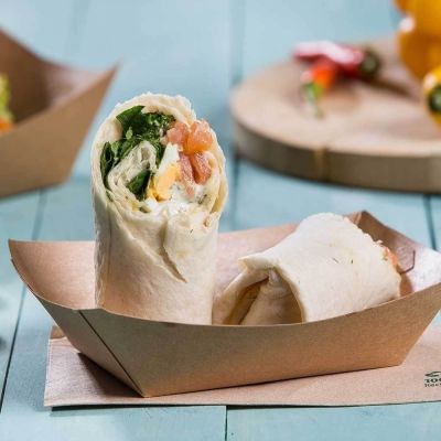 Vassoi snack in cartone 800 ml Marrone rivestito biologico (600 pezzi) [GB-DCA06453]