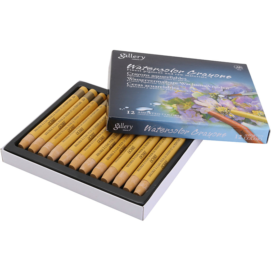 Watercolor Crayons, yellow ochre, 12 pc