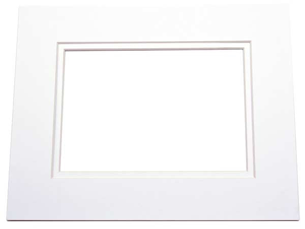 Passe-partout doppio spessore luminoso bianco/bianco 20,3x25,4cm con finestra 11,25x16,75cm (25 pezzi) [MD30023]