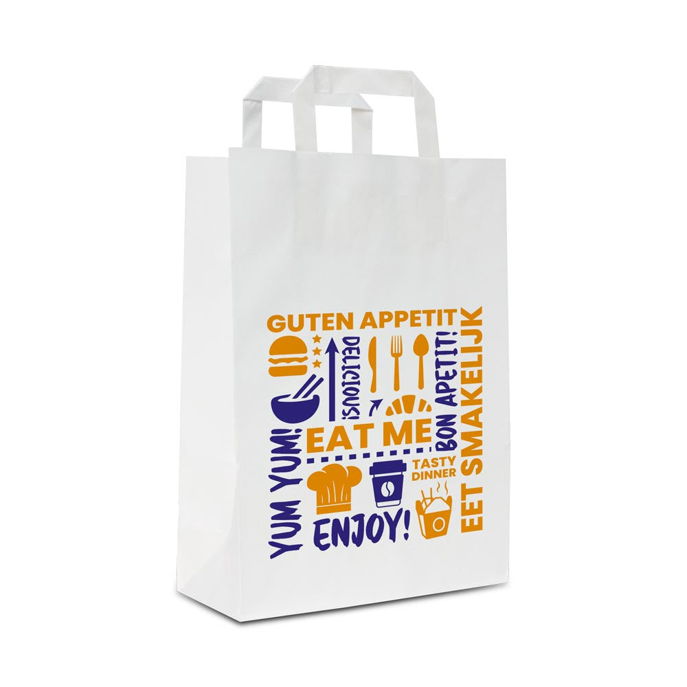 Take-away bags 22+10x31cm White (250 pcs)