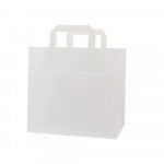 Shopper per asporto 32+21,5x27cm colore bianco (250 pz) [FP-DPL042]