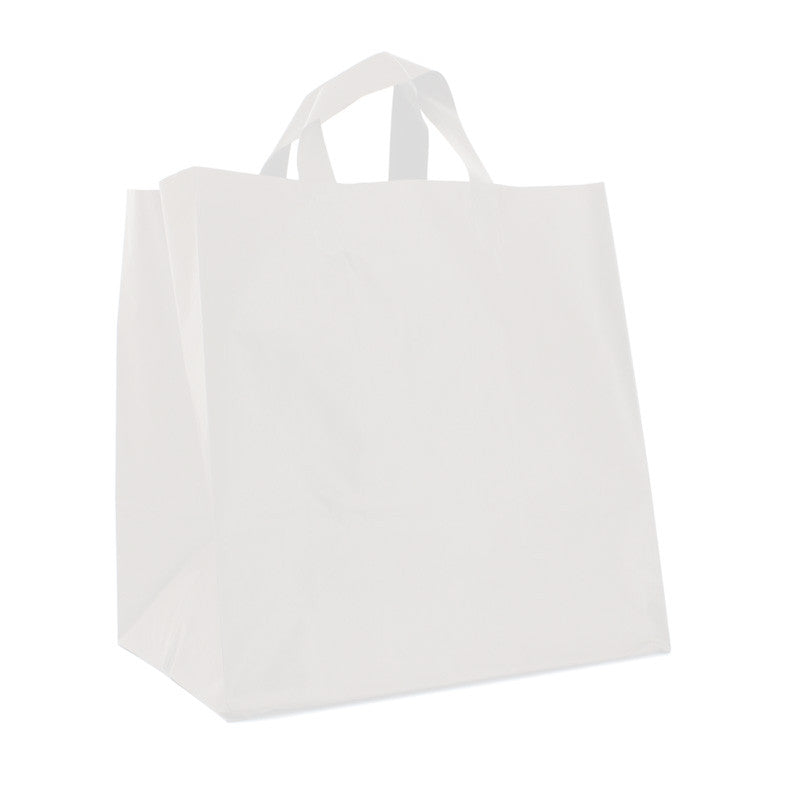 Shopper di plastica 21+15x19cm colore bianco (250 pz) [FP-DQL014]