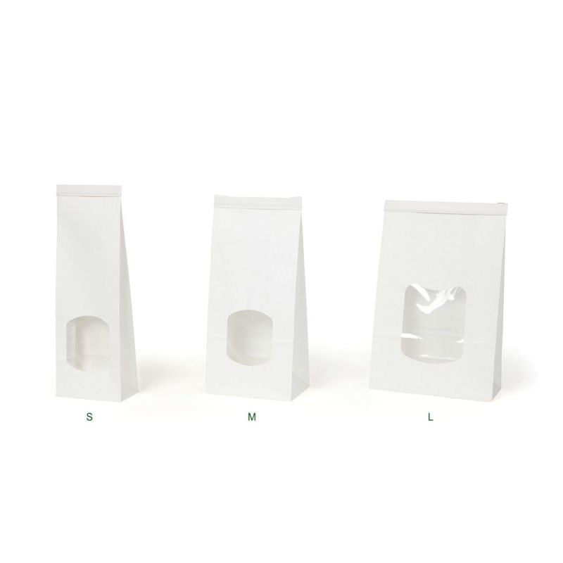 Sacchetti Kraft bianchi con chiusura 11,5x7x24,5 cm (400 pezzi) [GB-DRE02710]