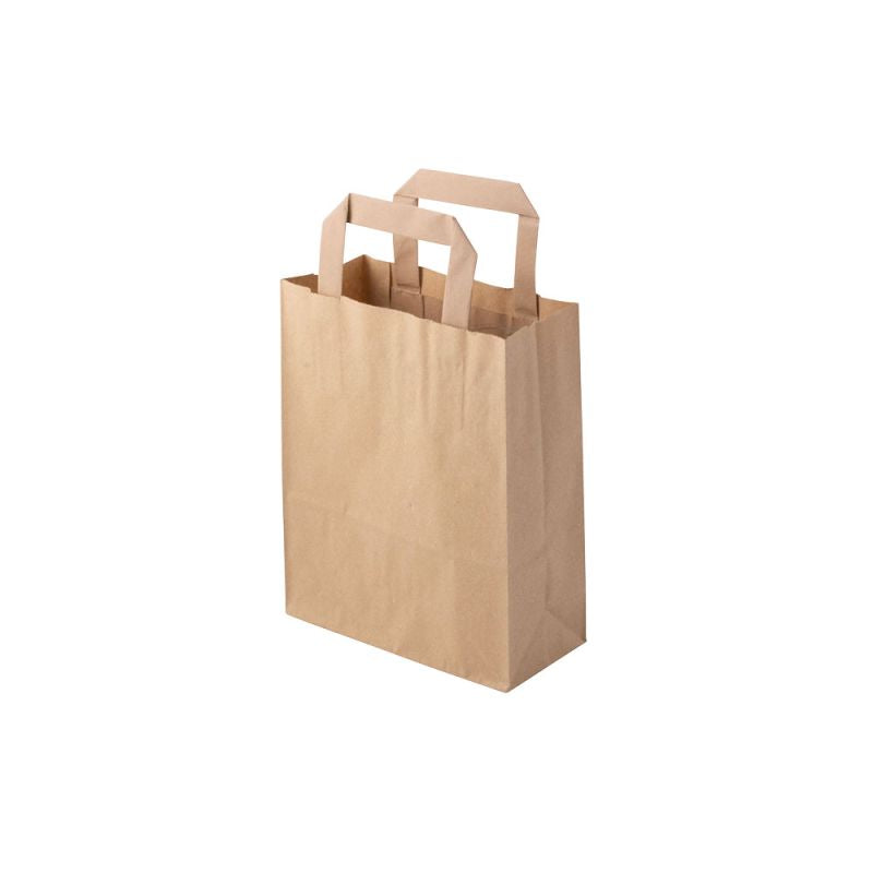 Recycled paper carrier bags 18 × 8 × 22 cm brown (250 pieces)