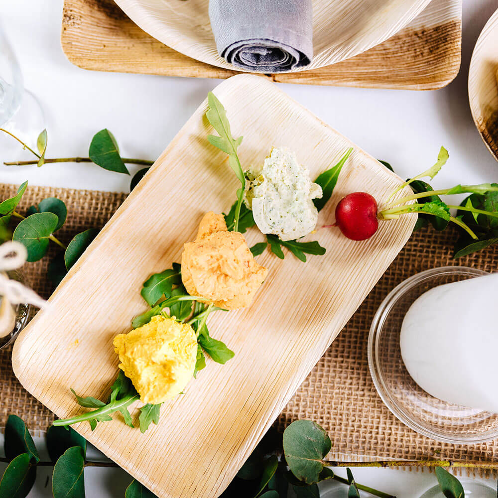 Piatto rettangolare Palm Leaf 25x15cm (200 pezzi) [GB-DTW05320]