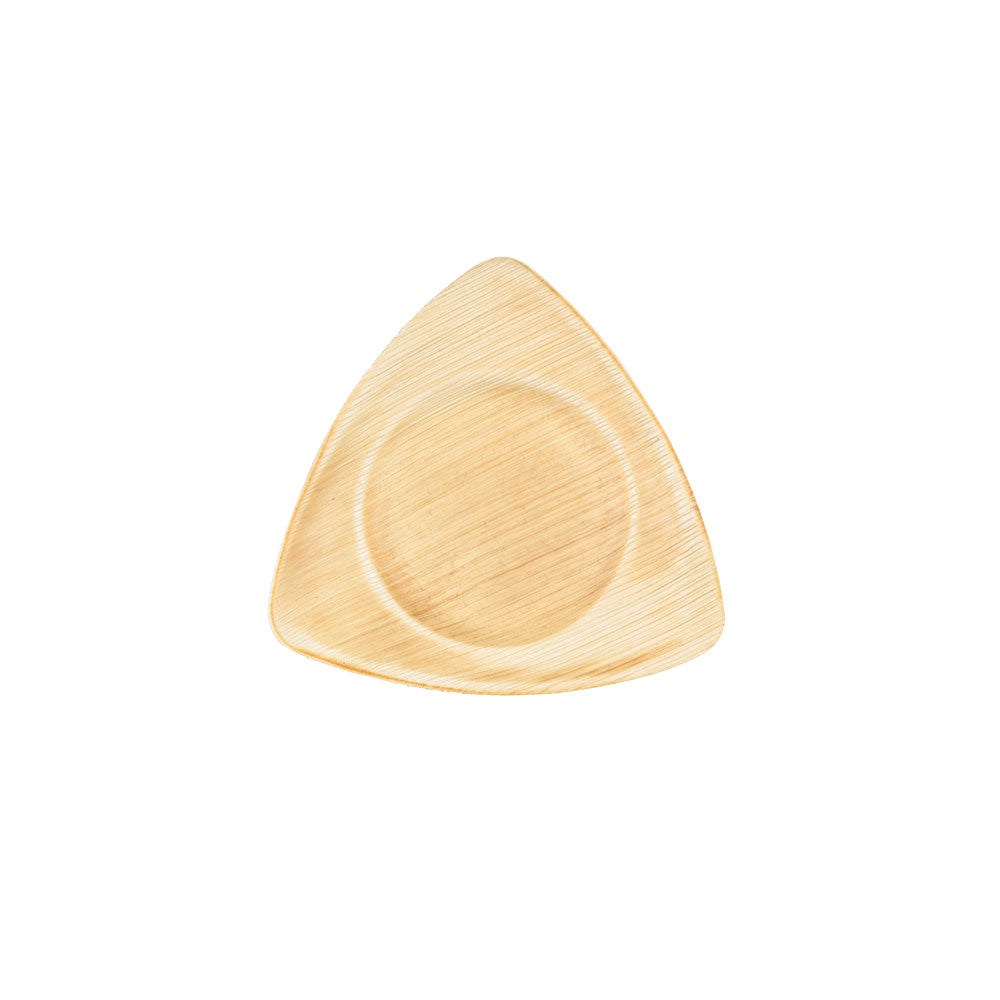 Piatto piano triangolare in foglie di palma 15x2x15 cm (200 pezzi) [GB-DTW05440]