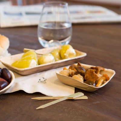 Ciotole in foglia di palma 8,3x2,2x8 cm, 80ml (800 pezzi) [GB-DTW05482]