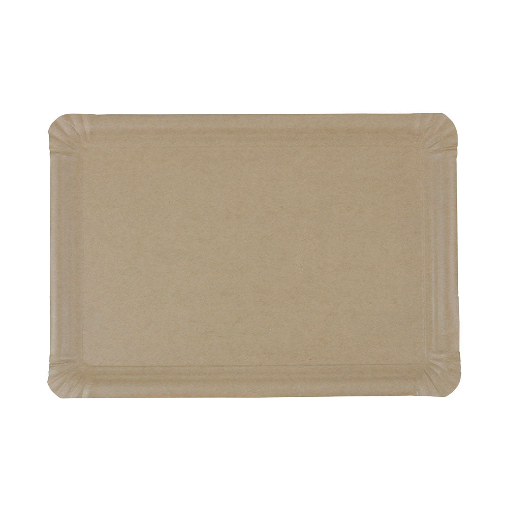 Piatto rettangolare in carta 18,5x27 cm marrone, (500 pezzi) [GB-DTW06011]