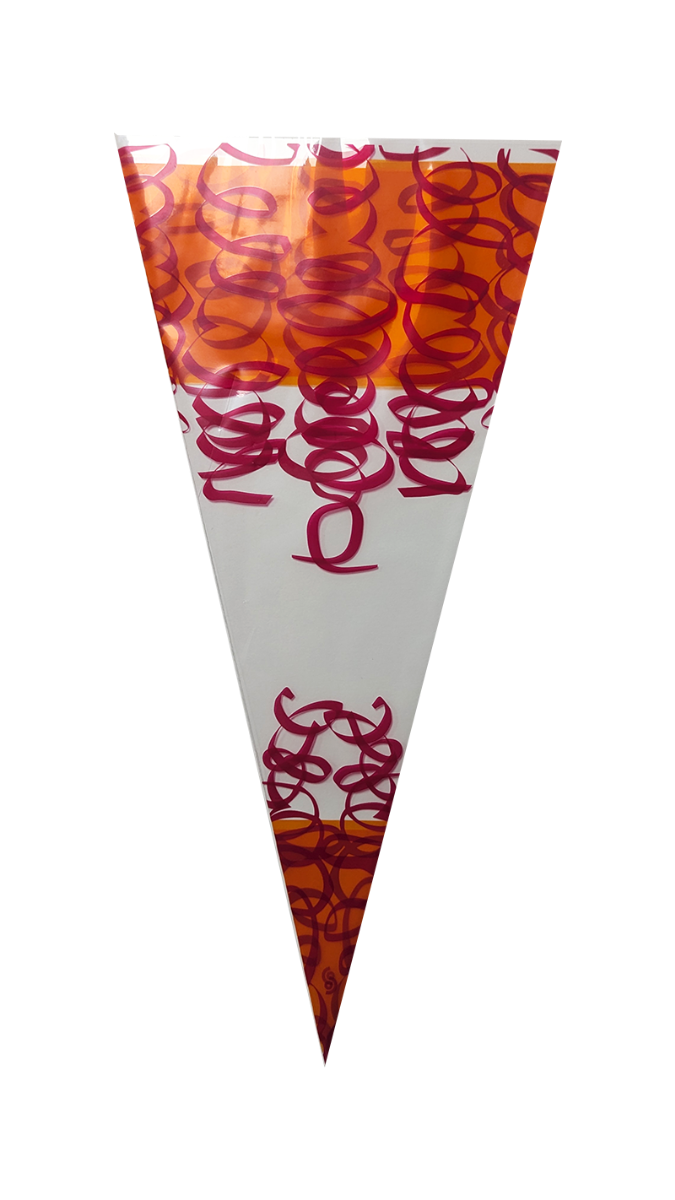 Conical bag 25x46cm 1 pound orange/red (250 pcs)