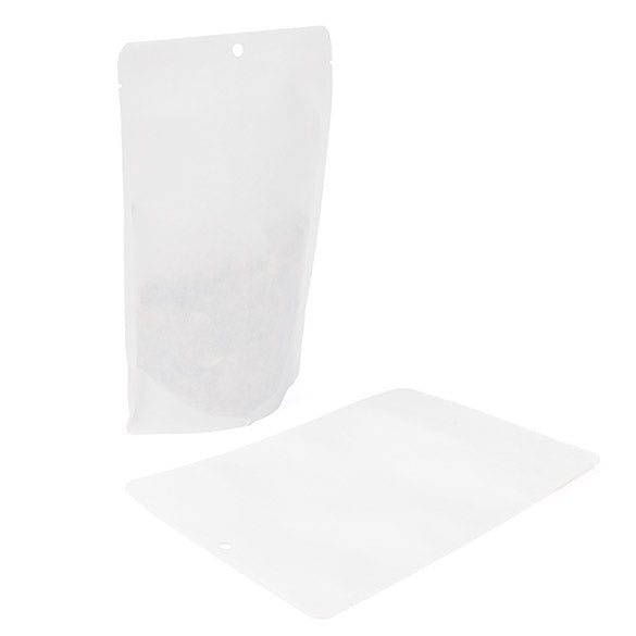 Buste doypack Kraft bianche ecologico 14,9x8,9x23,2 cm (100 pz) [SUPEK7W]