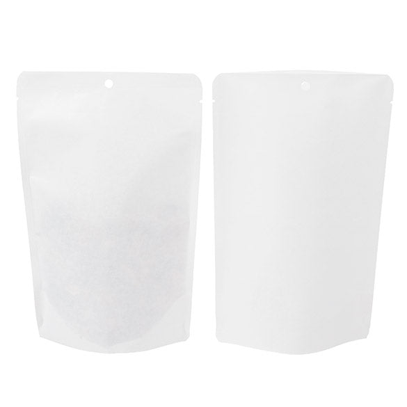 Buste doypack Kraft bianche ecologico 14,9x8,9x23,2 cm (100 pz) [SUPEK7W]