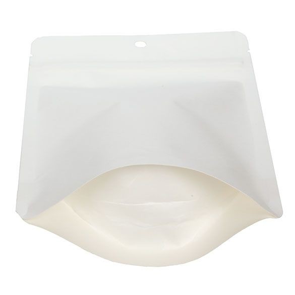 Buste doypack compostabili kraft bianco 13x7.9x20.6cm | 113 grammi (100 pezzi) [ZBGEK3W]