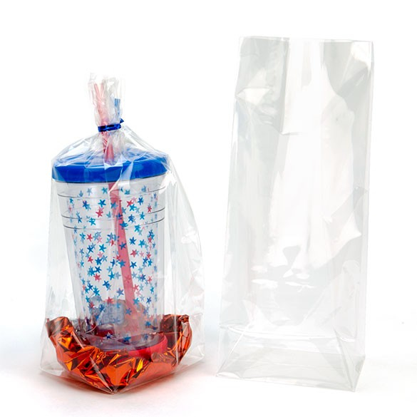 Sacchetto SOS trasparente con fondo piatto 10.2x7.6x25.4cm (100 pezzi) [FGCC5]