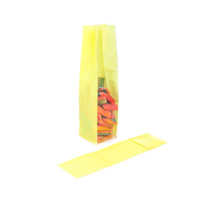 Sacchetto con fondo piatto in carta Giallo neon 5,1x5,1x21 cm (100 pezzi) [FGPB11NY]
