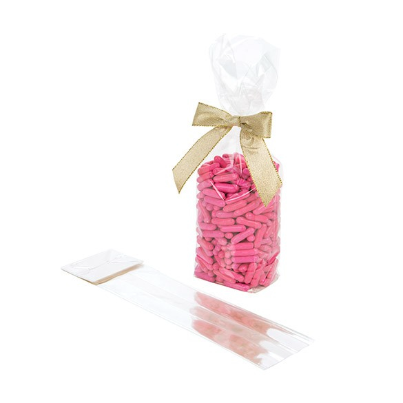 Sacchetto SOS trasparente 6.7x4.8x26cm con fondo piatto in carta (100 pezzi) [FGPB13]