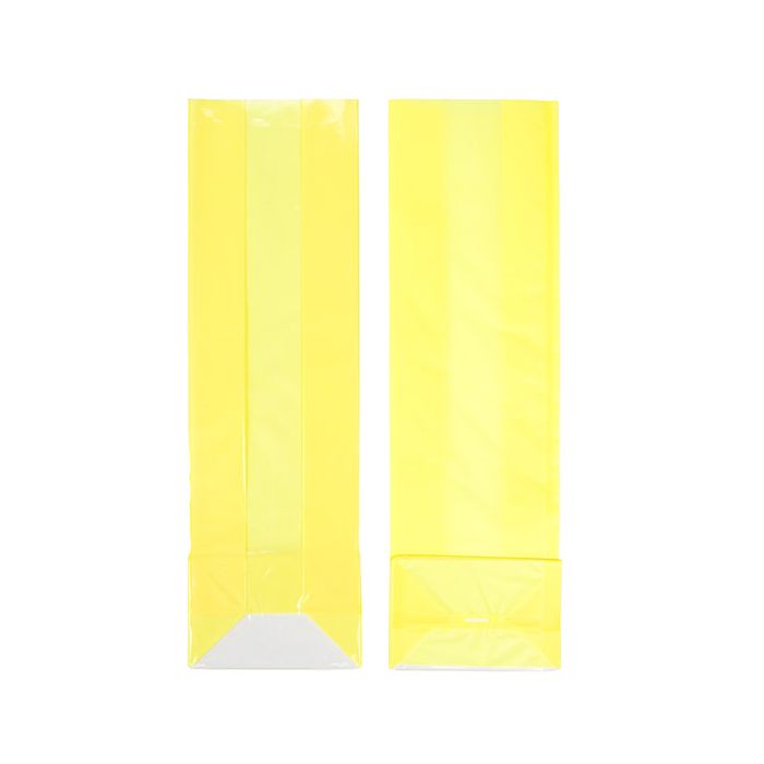 Sacchetto con fondo piatto in carta Giallo neon 8,9x5,7x30,5 cm (100 pezzi) [FGPB16NY]
