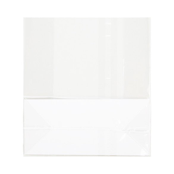 Sacchetto SOS trasparente 12.7x5.7x12.7cm con fondo piatto in carta (100 pezzi) [FGPB18]