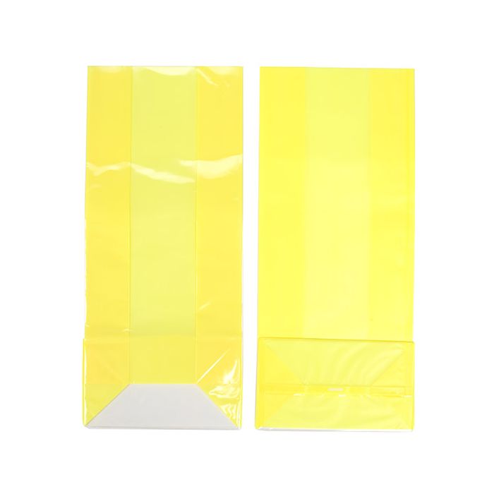 Sacchetto con fondo piatto in carta Giallo neon 12,7x7,6x30,5 cm (100 pezzi) [FGPB1NY]