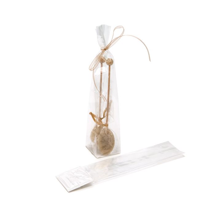 Sacchetto termosaldabile con fondo pieghevole 4.4x4.4x21.6cm con inserto in carta (100 pezzi) [FGPBH10]