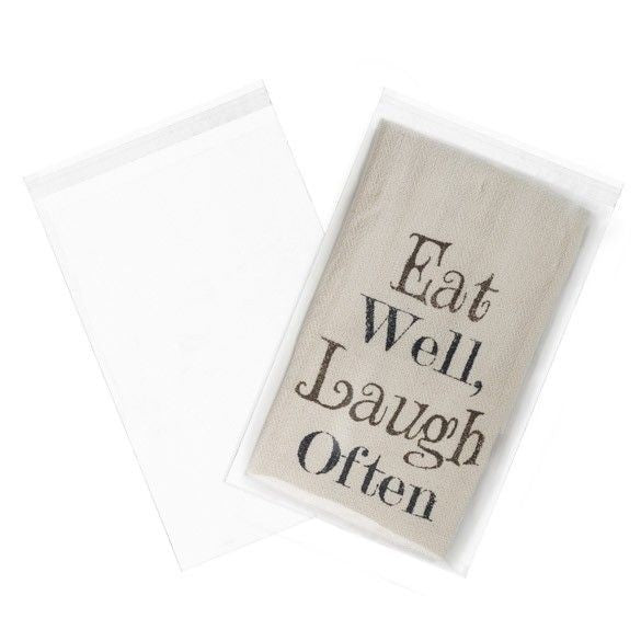 Sacchetto di plastica trasparente 18,9x27,9cm con chiusura adesiva (100 pezzi) [B711]