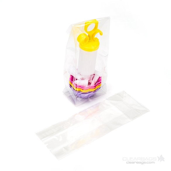 Sacchetto SOS trasparente con fondo piatto 8.9x5.7x24.8cm (100 pezzi) [FGCC15]