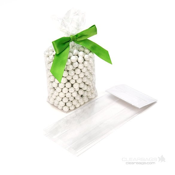 Sacchetto SOS trasparente 7.6x5.1x20.3cm con fondo piatto in carta (100 pezzi) [FGPB20]