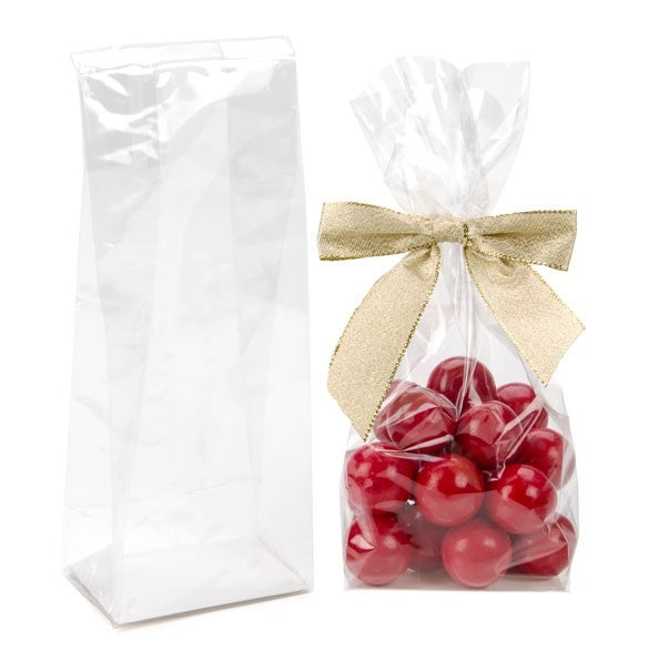 Sacchetto SOS trasparente 7.6x5.1x20.3cm con fondo piatto in carta (100 pezzi) [FGPBH20]