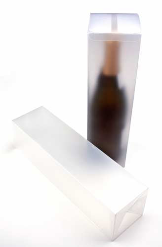 Scatole regalo in plastica per bottiglie Frost 8x8x31cm (25 pezzi) [PLBF176]