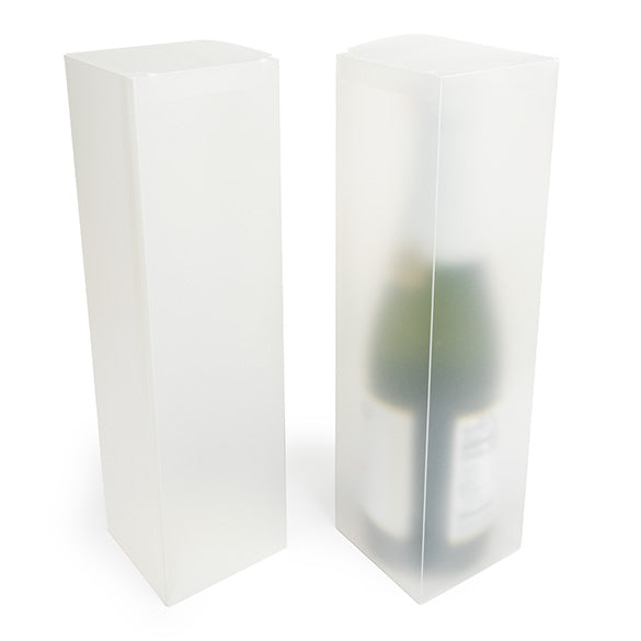 Scatole regalo in plastica per bottiglie Frost 8x8x31cm (25 pezzi) [PLBF176]