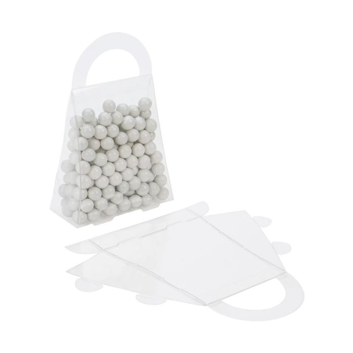 Scatola regalo in plastica stile borsa 8.9x3.8x10.2cm adatta al contatto alimentare (25 pezzi) [FS210]