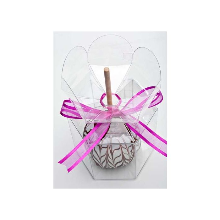 Scatola a forma di fiore 9.5x9.5x10.2cm adatta al contatto alimentare (25 pezzi) [FS212]