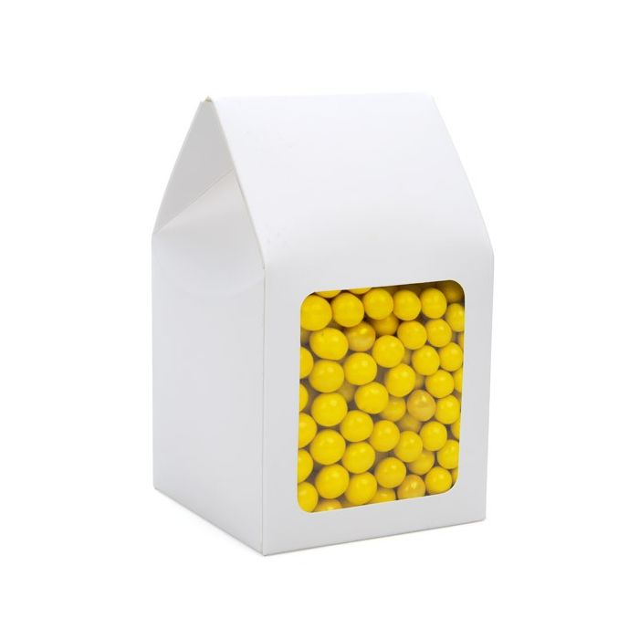 Scatola pasticceria Kraft bianco con finestra 9x9x16.5cm (25 pezzi) [FS330]