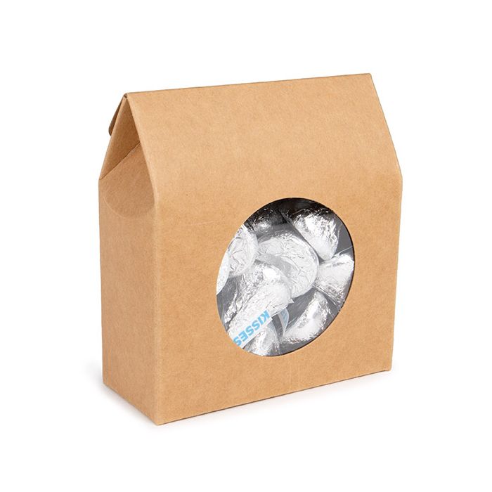 Scatole Kraft con finestra rotonda 8,9x3,8x10,2 cm (25 pezzi) [FS340]