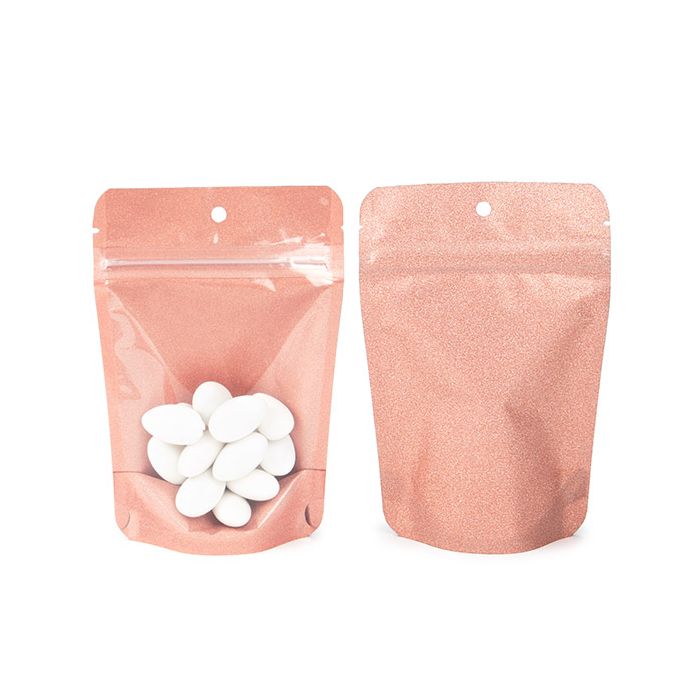 Buste doypack 10.2x6x15.2 cm oro rosa Glitter (100 pz) [ZBG2GLRG]