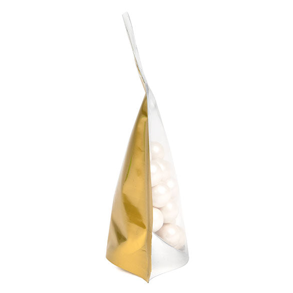 Buste doypack trasparenti/oro 10x6x15cm | 57 grammi (100 pezzi) [ZBGG2]