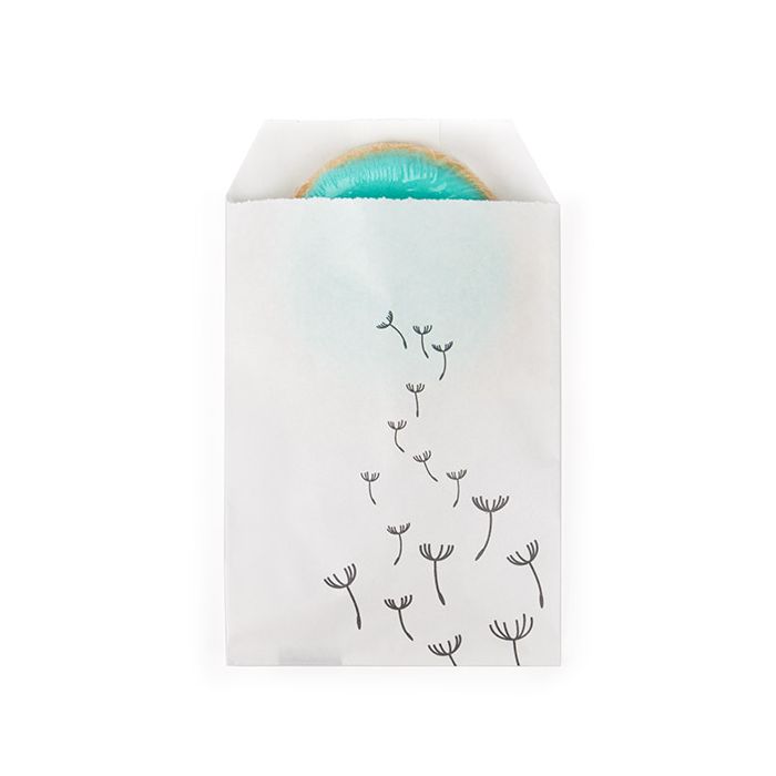 Sacchetti di carta bianche con nero Dente di leone 7,6x12,7 cm (100 pz) [GPB35D]