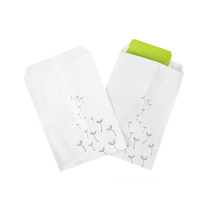 Sacchetti di carta bianche con Grigio Dente di leones 12,7x20,3 cm (100 pz) [GPB58D]