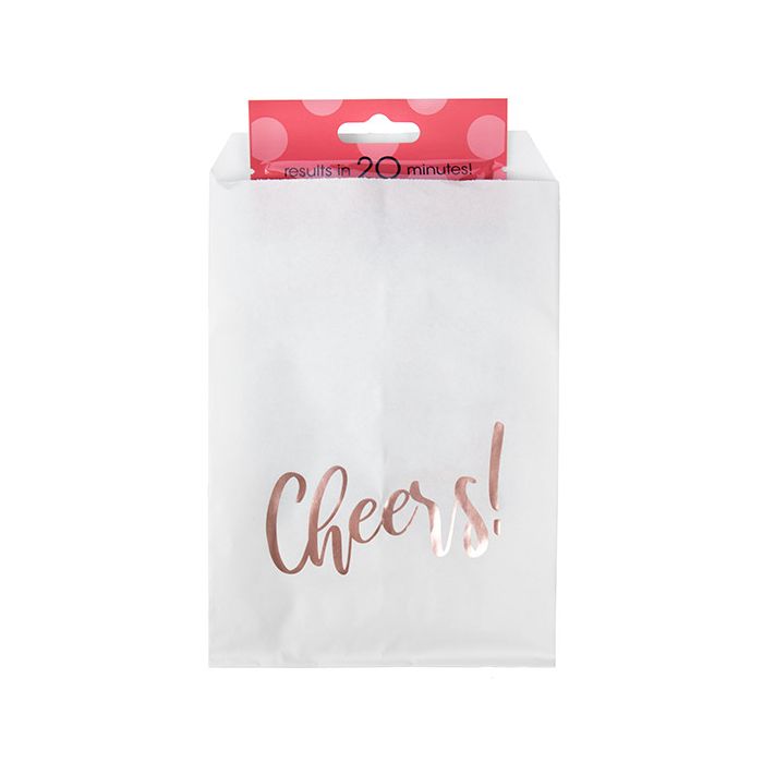 Sacchetti di carta bianche con oro rosa ''Cheers'' 12,7x20,3 cm (100 pz) [GPB58RCH]