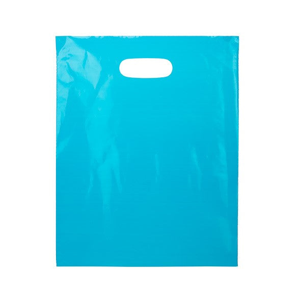 Buste blu con manico a fagiolo 30.5x38.1cm PE 60 micron (100 pezzi) [H1215BL1]