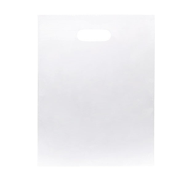 Buste con manico a fagiolo effetto smerigliato 30.5x38.1cm PE 60 micron (100 pezzi) [H1215FT1]