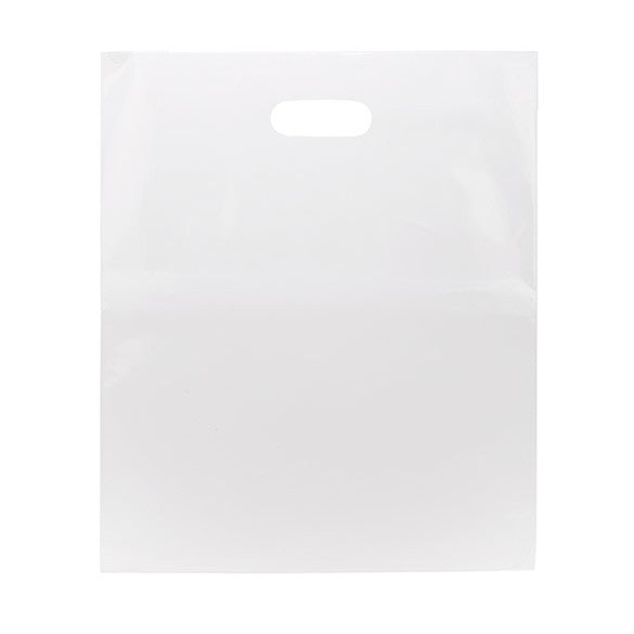 Buste con manico bianche 38.1x45.7cm 60 micron LDPE (100 pezzi) [H1518WT1]