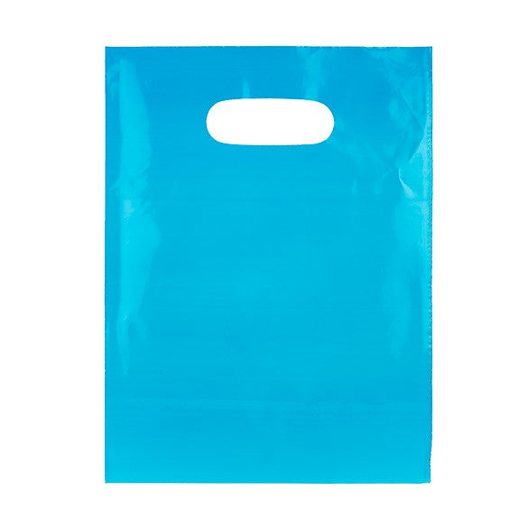 Buste blu con manico a fagiolo 22.9x30.5cm 60 micron LDPE (100 pezzi) [H912BL1]