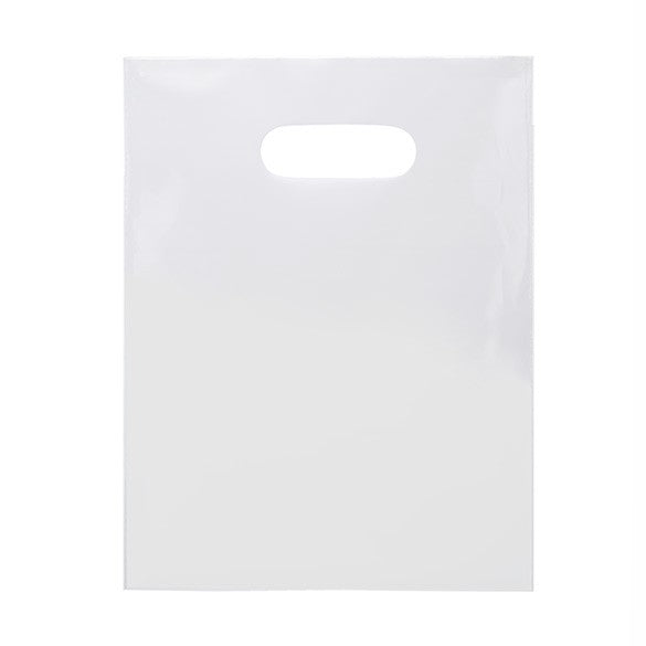 Buste con manico bianche 23.9x30.5cm 60 micron LDPE (100 pezzi) [H912WT1]