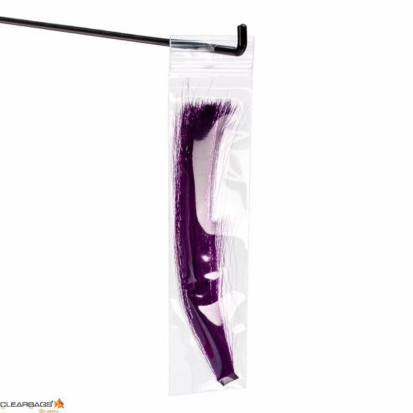 Sacchetto trasparente con chiusura a pressione e foro 5x20.5cm PP 50 microns (100 pezzi) [ZR28]