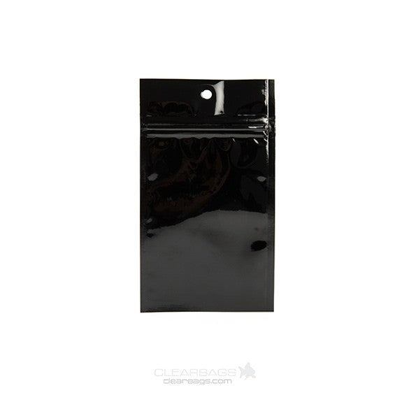 Sacchetto trasparente con chiusura a pressione Nero 7,5x11,5cm metallizzato (100 pezzi) [HZBB3MB]