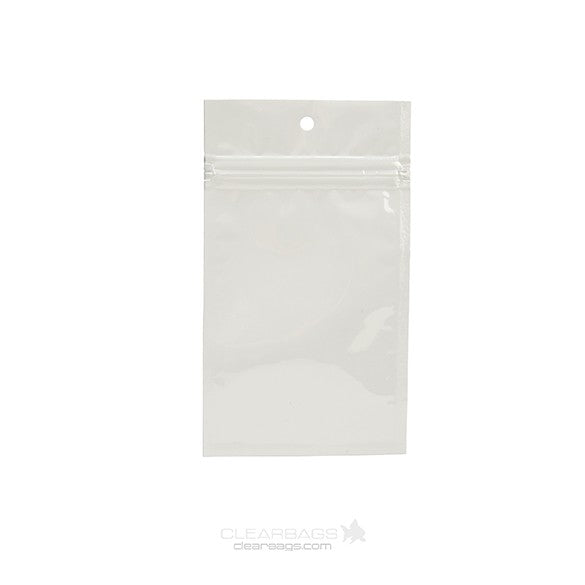 Sacchetto trasparente con chiusura a pressione Bianco 7.5x11.5cm metallizzato (100 pezzi) [HZBB3MW]