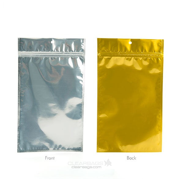 Sacchetto trasparente con chiusura a pressione Trasparente/Argento 15.5x23.5cm (100 pezzi) [HZBB7CG]