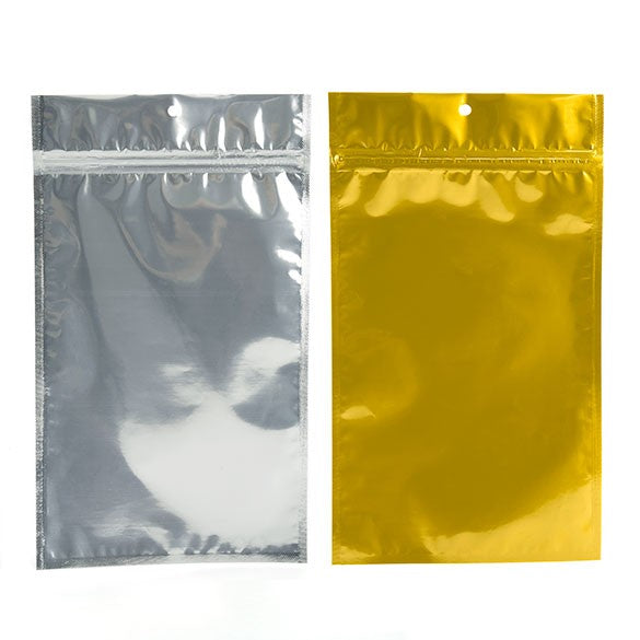 Sacchetto trasparente con chiusura a pressione Trasparente/Argento 15.5x23.5cm (100 pezzi) [HZBB7CG]