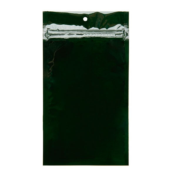 Sacchetto trasparente con chiusura a pressione Verde 12,5x21cm metallizzato (100 pezzi) [HZBB6HG]