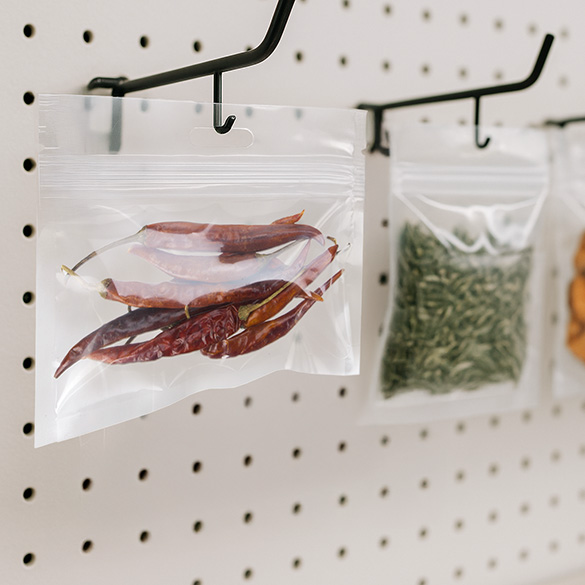 Sacchetto trasparente con chiusura a pressione con foro europeo 15.2x7.6cm laminato (100 pezzi) [HZB63]